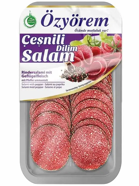 Özyörem Peppartäckt Nötkött Salami Skivor 80g ✖ 12