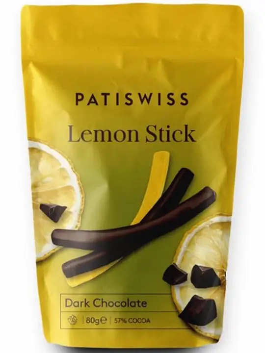 Patislove Mörk Chokladdoppade Citron Pinnar 80g ✖ 12