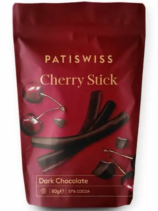 Patislove Mörk Chokladdoppade Körsbär Pinnar 80g ✖ 12