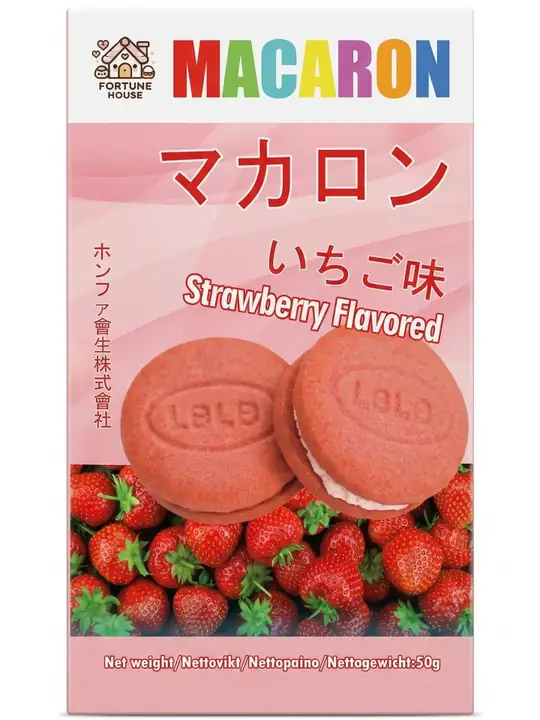 Fortune House Macaron Jordgubbe 50g ✖ 48
