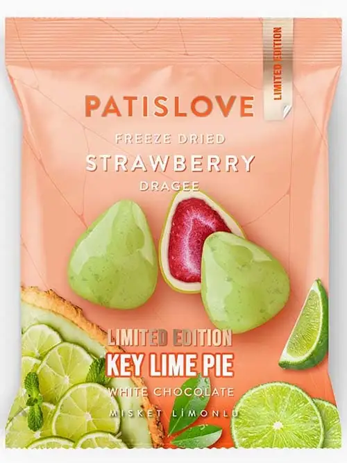 Patislove Frystorkad Jordgubbsdragée (Key Lime Pie & Vit Choklad) ✖ 16
