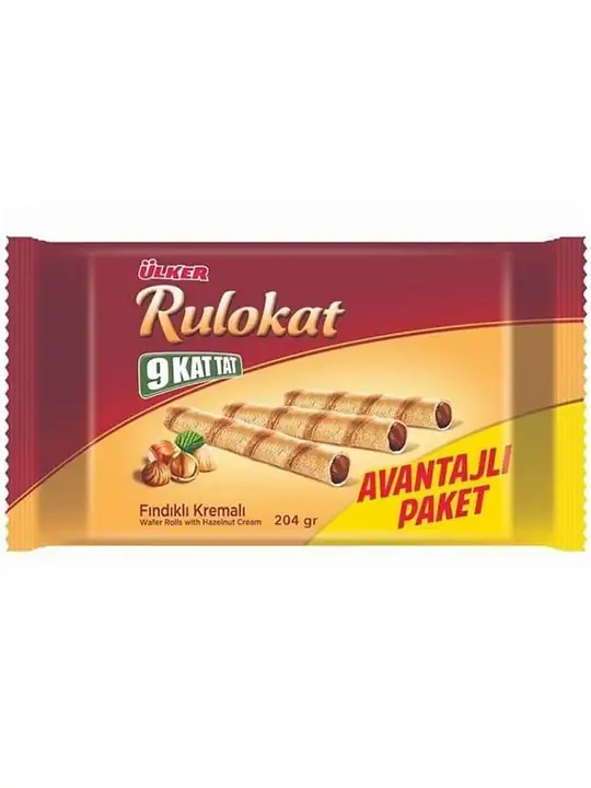 Ulker Rulokat Hasselnötskräm Wafer Rulle (Värdepaket) 204g ✖ 10