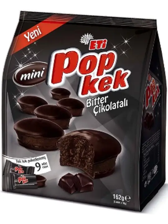 Eti Popkek Mini Bitter Chokladkaka 162g ✖ 10