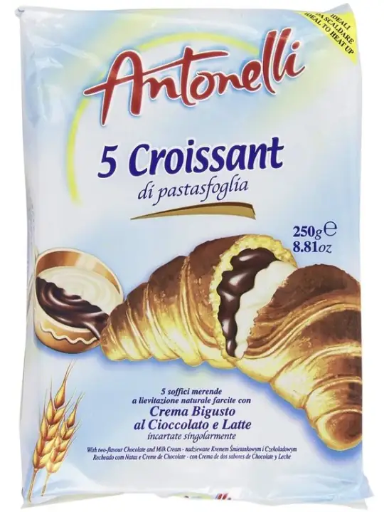Antonelli Vaniljkräm- och Chokladfylld Croissant (5-pack) 250g ✖ 8