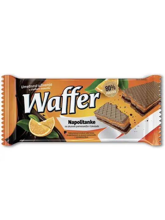 Waffer Napolitanke Wafer M Apelsin& Choklad Fyllning 170g ✖ 24