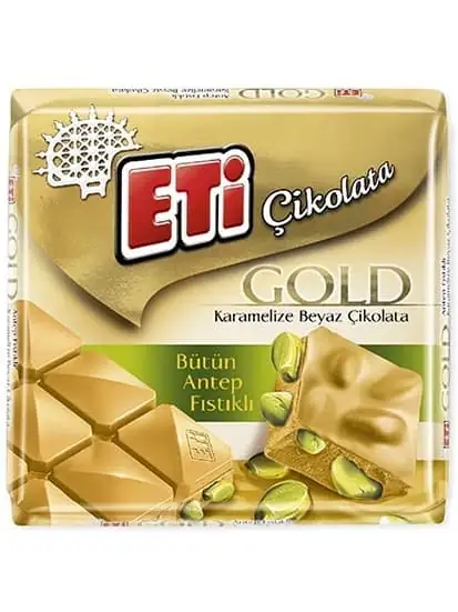 Eti Gold Karamelliserad Vit Choklad med Pistagenötter 60g ✖ 10