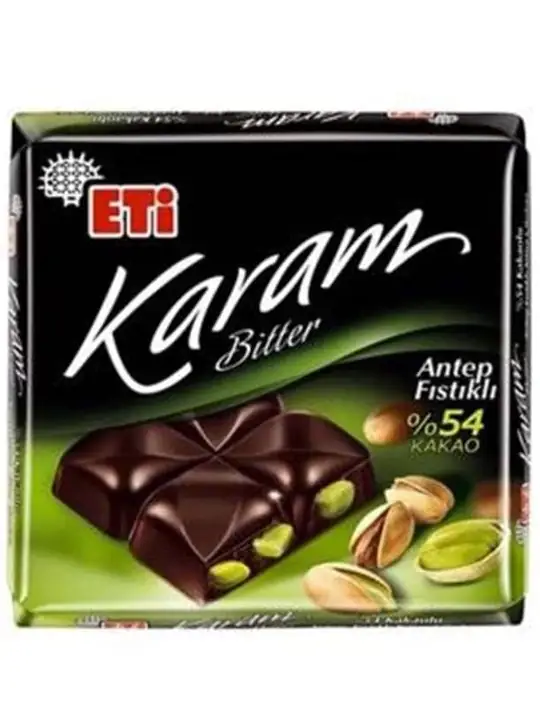 Eti Karam Mörk Choklad 54% Kakao med Pistagenötter 60g ✖ 10