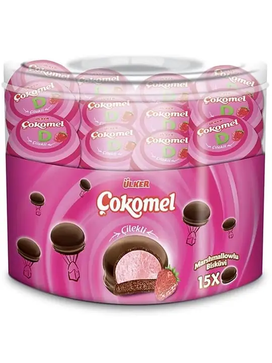 Ulker Cokomel Marshmallow med Jordgubb 15-pack 180g ✖ 6