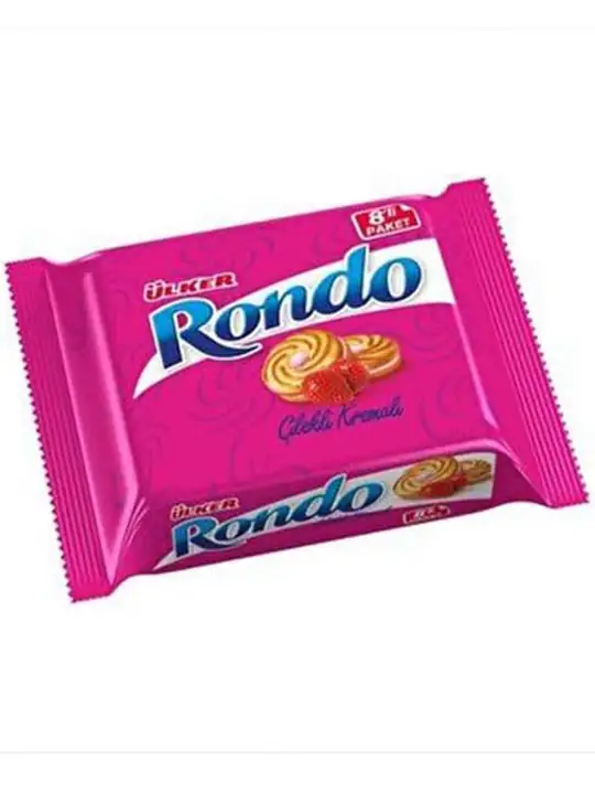 Ulker Rondo Kakor med Jordgubbsfyllning 8-pack 61g ✖ 6