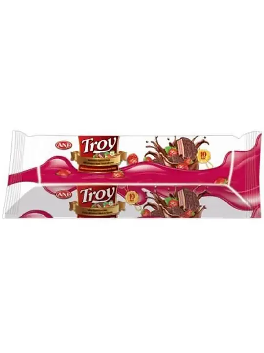 ANI Troy Chokladdoppad Jordgubbe & Marshmallow Kakor 200g ✖ 12