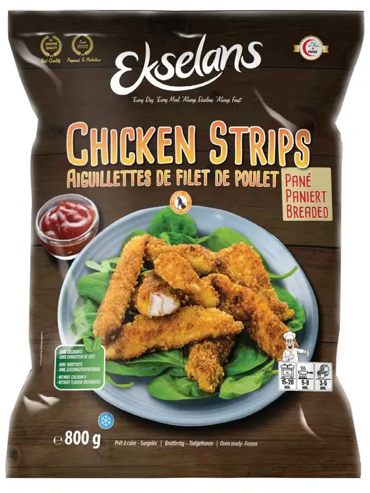Ekselans Kyckling Panerad File Strips (Innerlårfilé) 800g ✖ 8