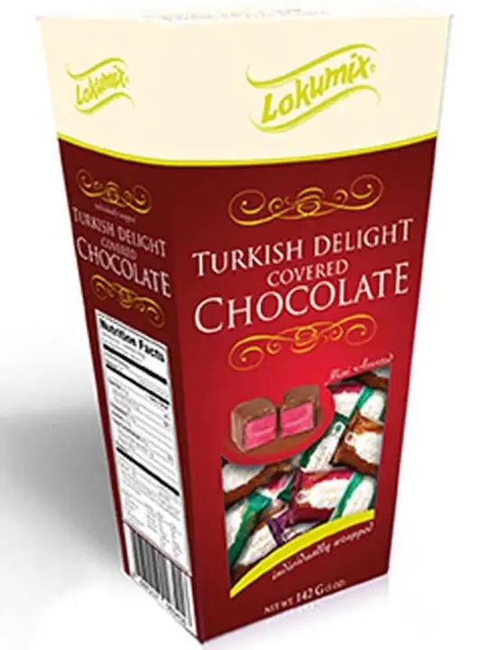 Lokumix Turkisk Delight - Fruktsmaksatt med Choklad 142g ✖ 12