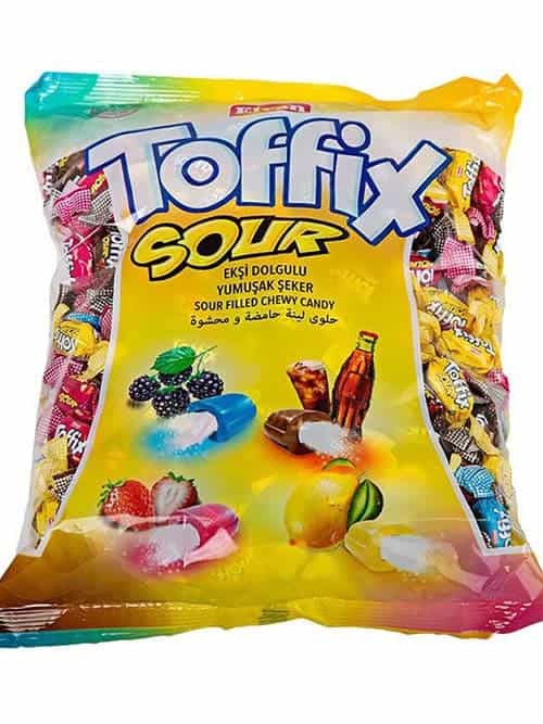 Elvan Toffix Sour - Mjukt godis med sura lockar 800g ✖ 8
