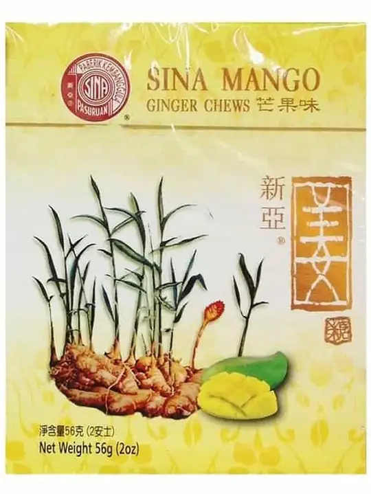Sina Ingefärsgodis med Mangosmak 56g ✖ 12