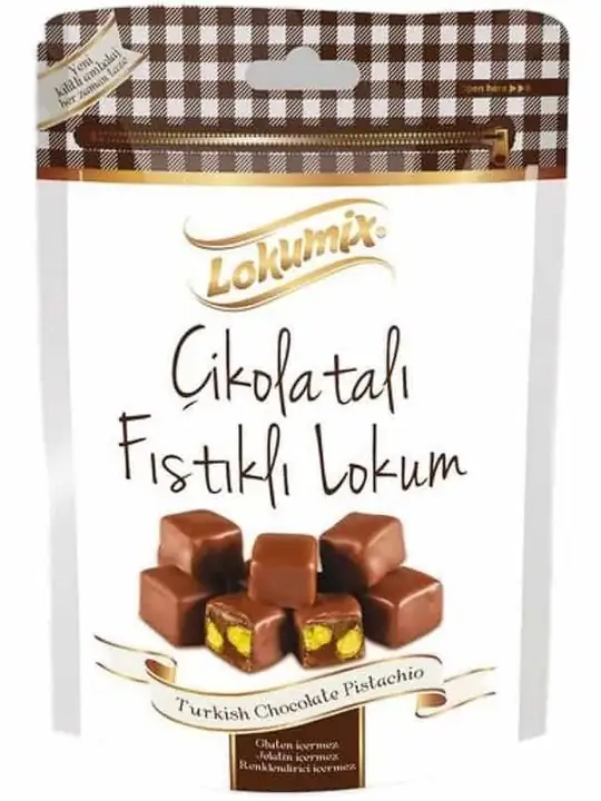Lokumix Turkisk Delight - Chokladöverdragen Pistage 170g ✖ 24