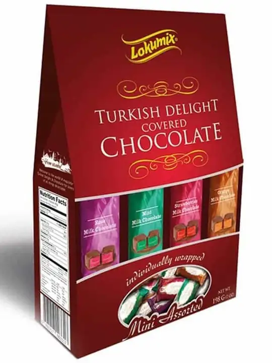 Lokumix Turkisk Delight - Fruktsmaksatt med Choklad 198g ✖ 12