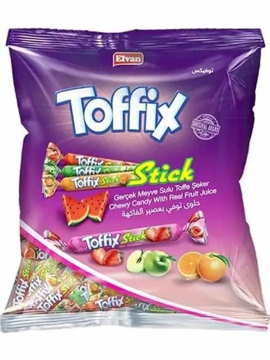 Elvan Toffix Sticks - Mjuk Karamell med Äkta Fruktjuice 800g ✖ 8
