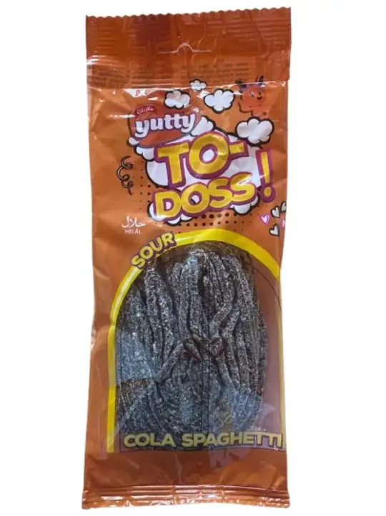 Yutty TO-DOSS Cola Spaghetti Surt Godis 80g ✖ 12