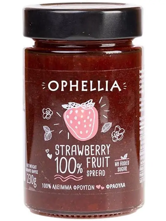 Ophellia Jordgubbsmarmelad (Utan Tillsatt Socker, 100% Frukt) 230g ✖ 6