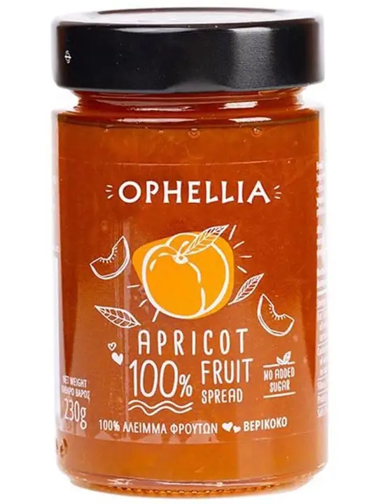 Ophellia Aprikosmarmelad (Utan Tillsatt Socker, 100% Frukt) 230g ✖ 6
