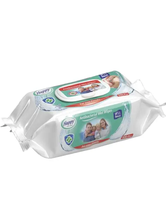 Happy Våt Servetter Antibacterial 100pack ✖ 12
