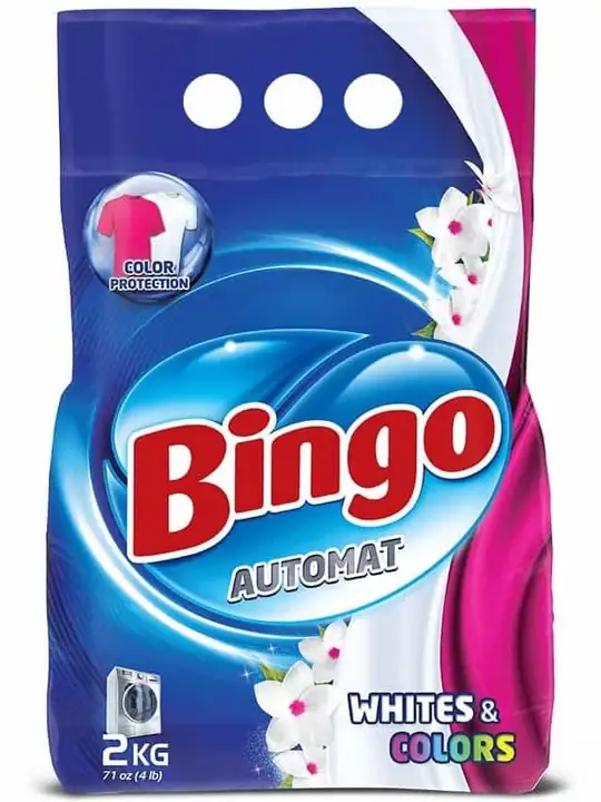Bingo Tvättmedel för Vita & Färgade Kläder (Färgskydd) - 2kg ✖ 6