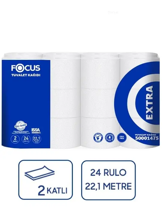 Focus Extra Dubbelskikt Toalettpapper 24 Rullar ✖ 3
