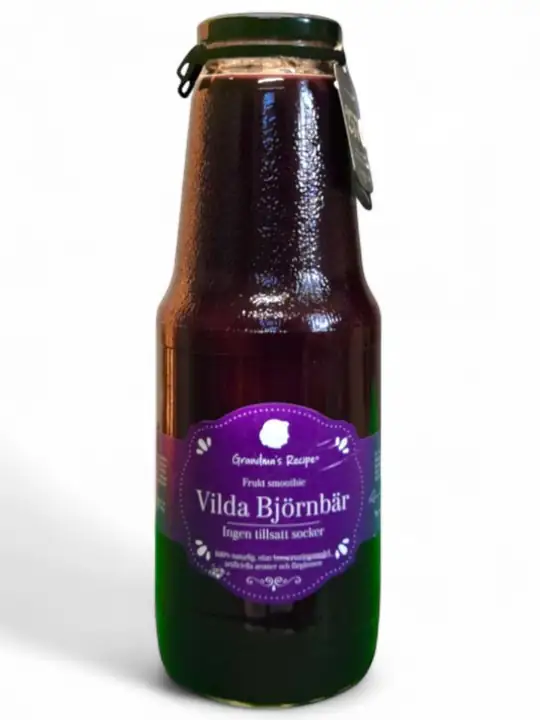 Grandma's Recepi 100% Färsk Pressad Vild Blåbärs Frukt Smoothie 1L ✖ 6