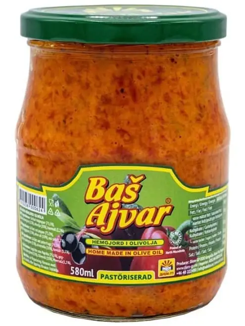 Bas Ajvar Hemlagad Mild Ajvar med Olivolja 580ml ✖ 12