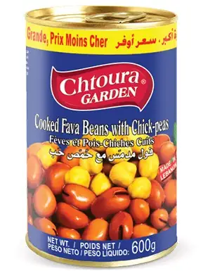 Chtoura Garden Kokta Favabönor med Kikärtor 600g ✖ 12