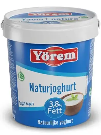 Yörem Naturlig Yoghurt 3,8% Fett 1kg ✖ 6