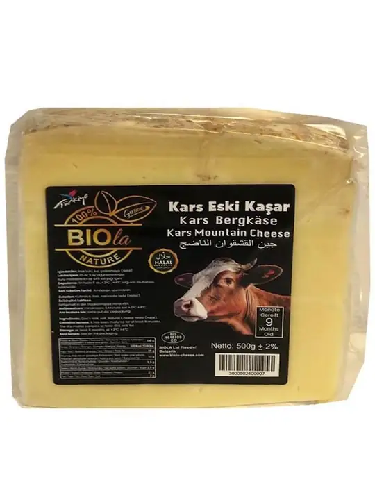 BIOla Kars Lagrad Kashkaval Hårdost (Minst 9 månader lagrad) 500g ✖ 8