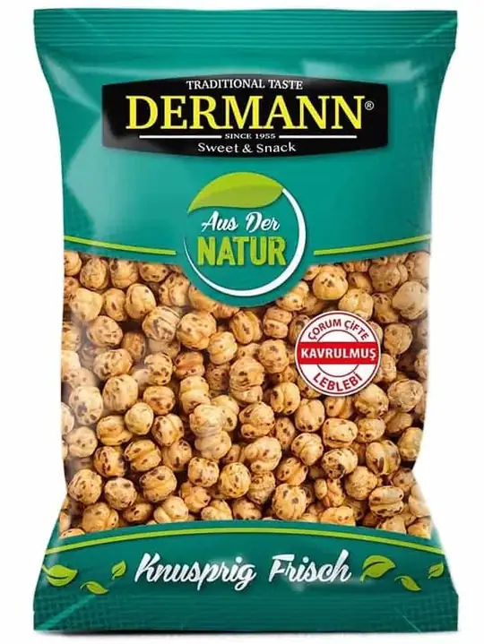 Dermann Dubbelt Rostade Gula Kikärtor 200g ✖ 24