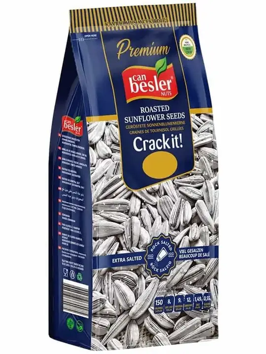 CanBesler Nuts Rostade Vita Solrosfrön (Extra Saltade) 256g ✖ 16