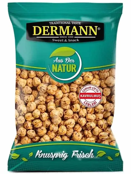 Dermann Dubbelt Rostade Gula Kikärtor 200g ✖ 12