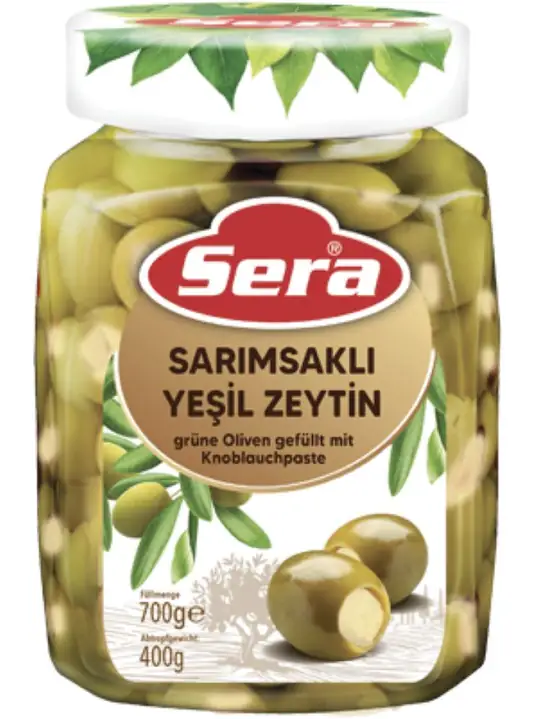 Sera Gröna Oliver med Vitlök 700g ✖ 12