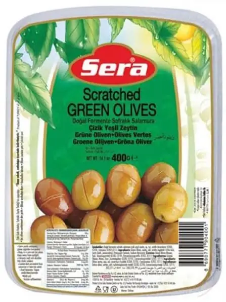 Sera Sträckta Gröna Oliver 400g ✖ 24
