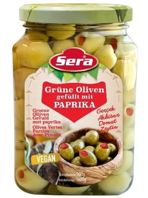 Sera Gröna Oliver med Paprika 1600ml ✖ 6