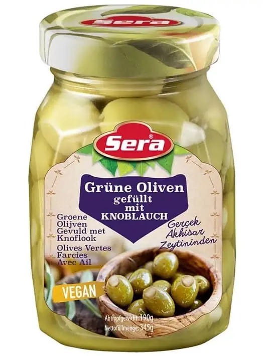 Sera Gröna Oliver med Vitlök 350ml ✖ 12