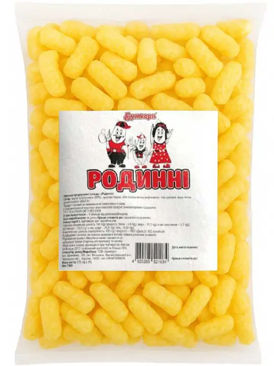 Bumcorn Söta majschips med vaniljsmak 375g ✖ 6