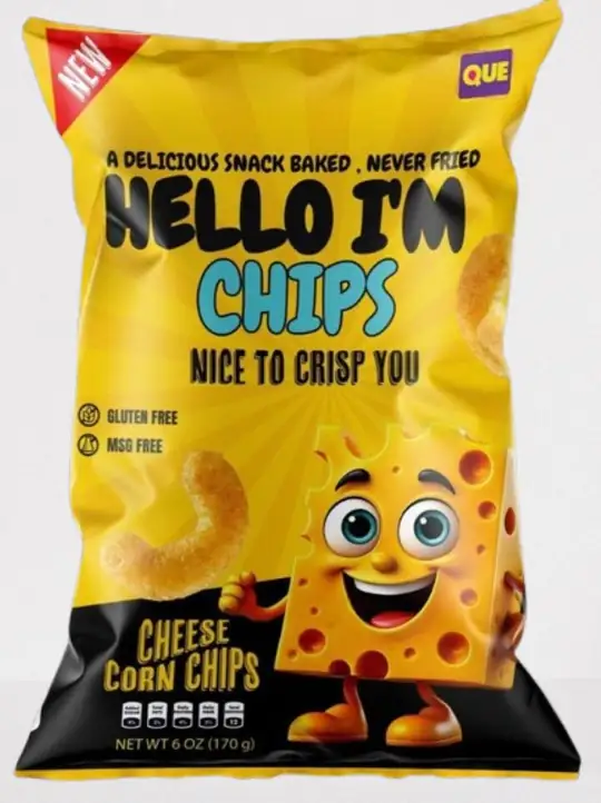 QUE HELLO I'M CHIPS - Ost Majschips 65g ✖ 25