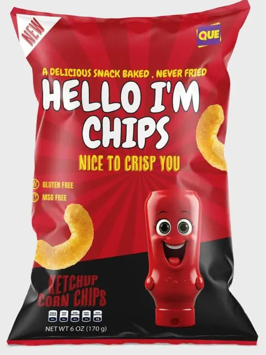 QUE HELLO I'M CHIPS - Ketchup Majschips 65g ✖ 25