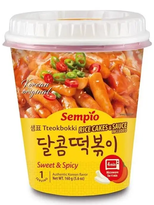 Sempio Instant Tteokbokki Söt & Kryddig Ris-kakor 160g ✖ 24