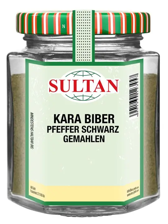 Sultan Svartpeppar, malen 90g ✖ 12