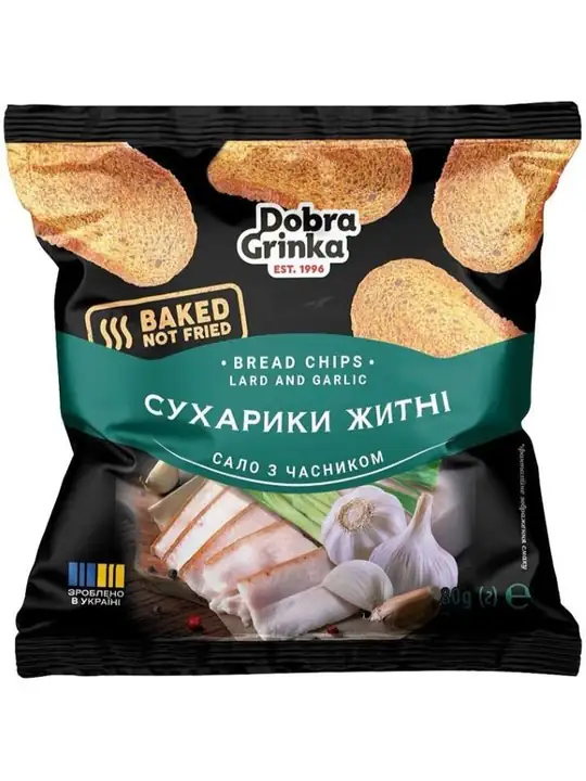Dobra Grenka Rågvete Skorpor med smak av bacon och vitlök 80g ✖ 24