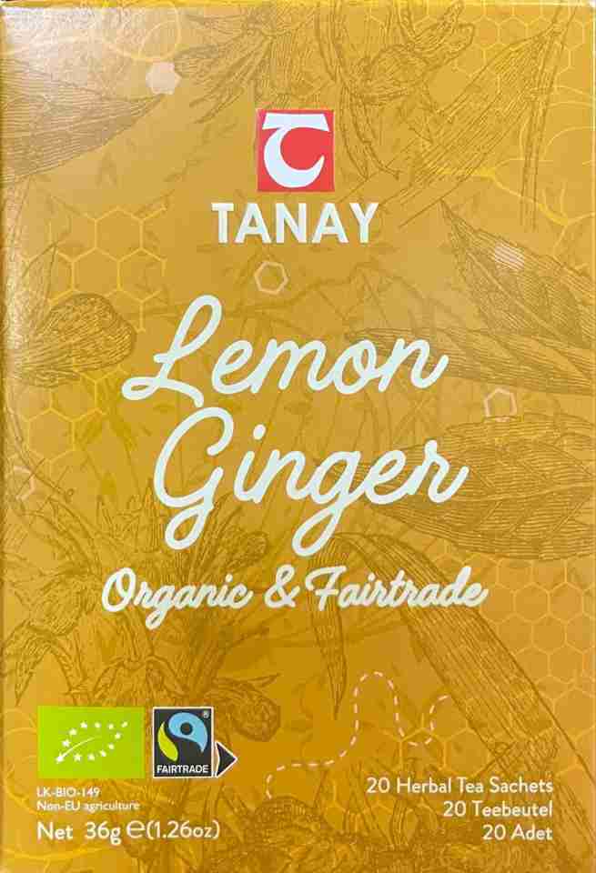 Tanay Citron Ingefära Örtte (Ekologiskt) - 20 Tepåsar ✖ 20