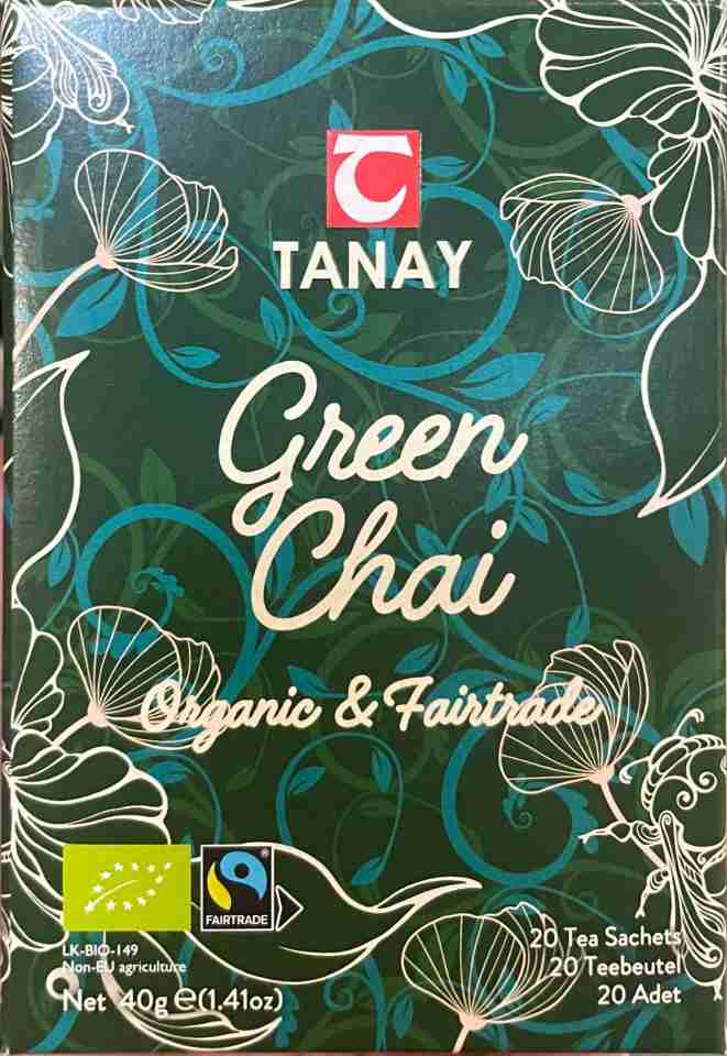 Tanay Grönt Chai Te (Ekologiskt) - 20 Tepåsar ✖ 20
