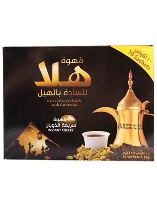 Hala Kardemummakaffe Instant Arabiskt 10x25g ✖ 12