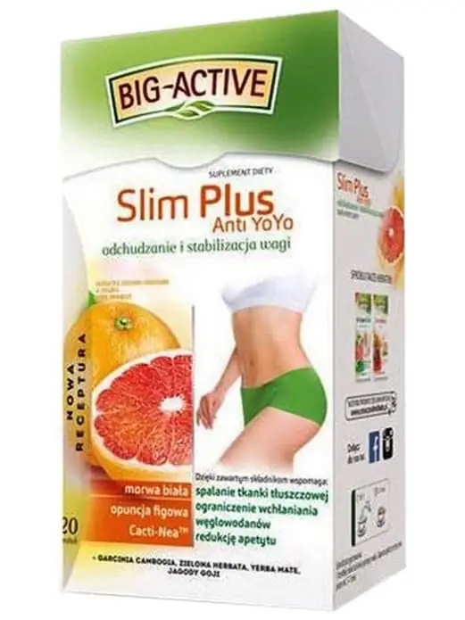 Big Active Slim Plus Anti Yoyo (för Viktminsknings) Frukt och Örtte - Grapefrukt & citrongräs (20 tepåsar) ✖ 12