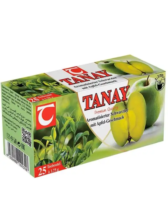 Tanay - Äppelsmaksatt Svart Te (25 tepåsar) ✖ 24